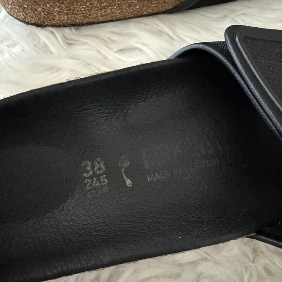 Birkenstock Sandals Womens 38 Black Adjustable Tema Slides Slip On Shoes Narrow - Picture 4 of 8